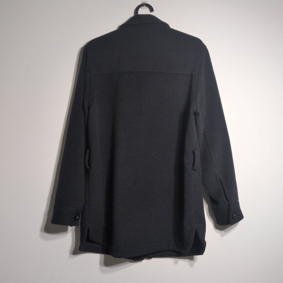 & Other Stories Jacket Size XSmall Black Wool Blend Belted Mid Hip Length Button - Picture 2 of 16